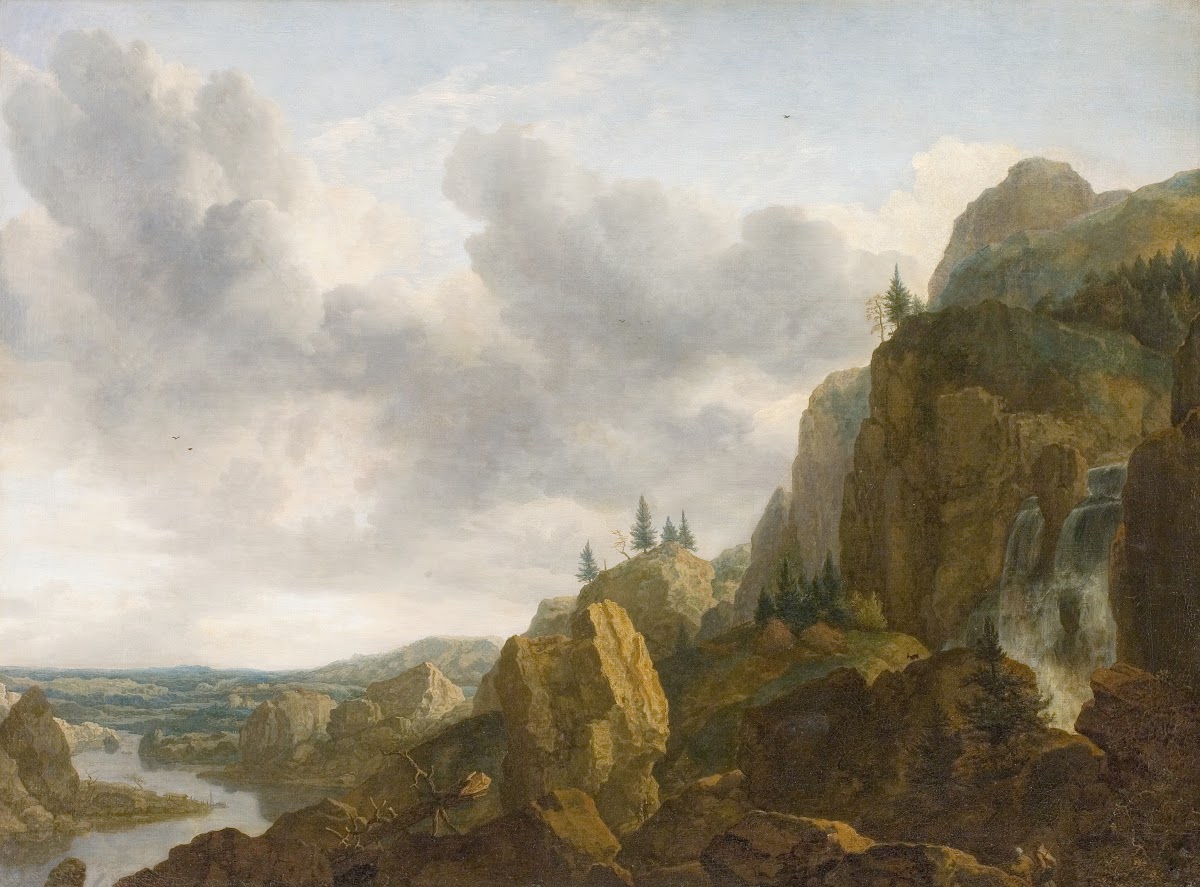 Northern Mountain Landscape with Waterfall 1647