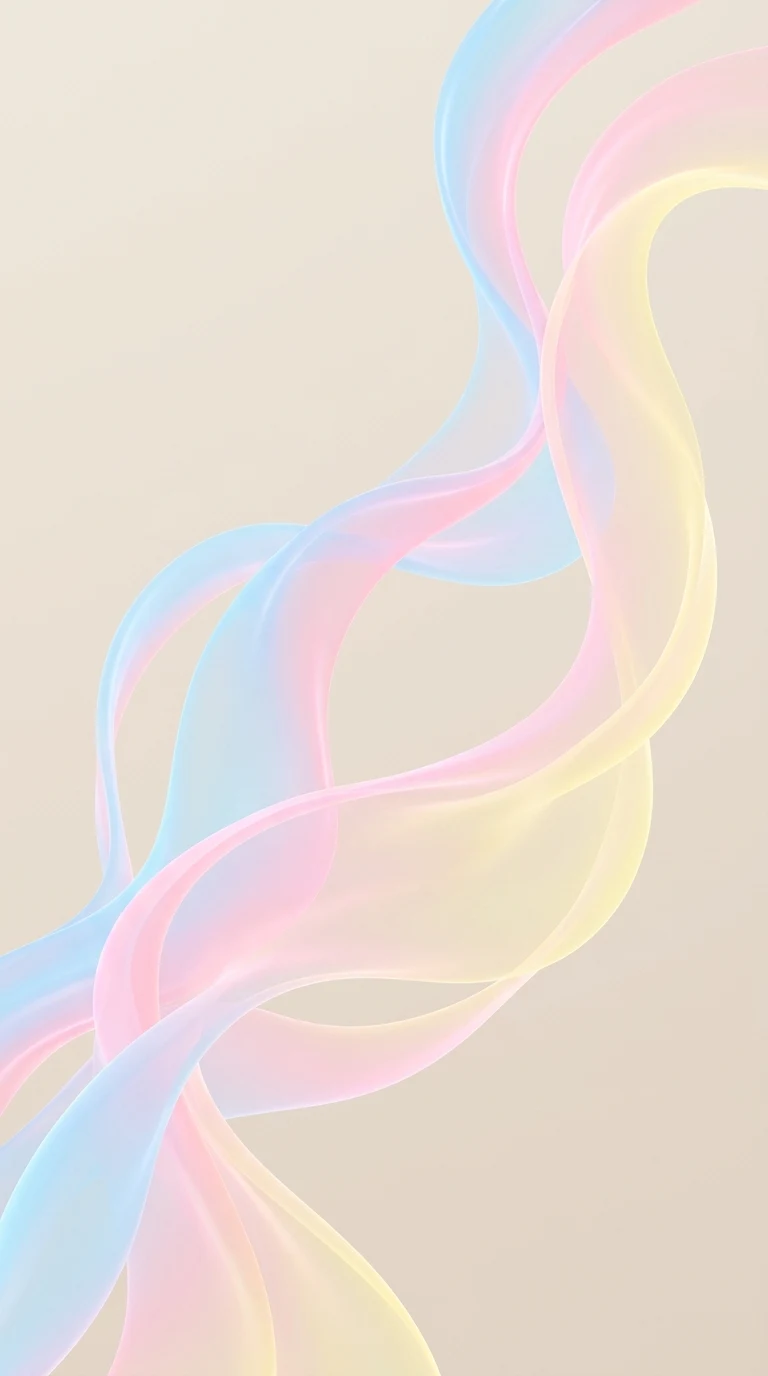 Minimalist Abstract Fluid Ribbon Structures in Pastel Tones - Free 4K mobile Wallpaper