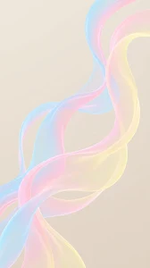 Minimalist Abstract Fluid Ribbon Structures in Pastel Tones
