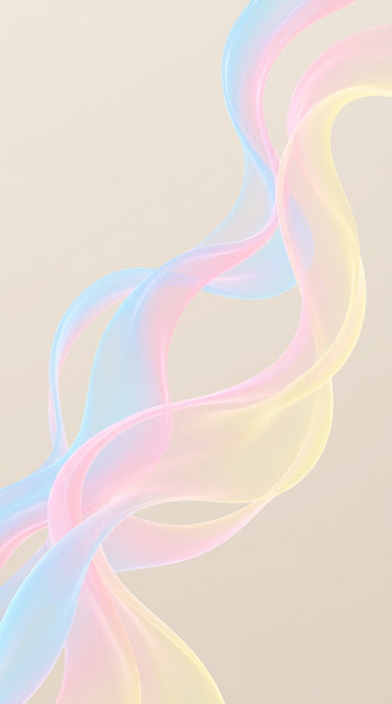 Minimalist Abstract Fluid Ribbon Structures in Pastel Tones - Free mobile Wallpaper