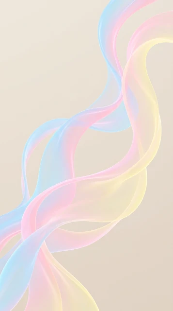 Minimalist Abstract Fluid Ribbon Structures in Pastel Tones