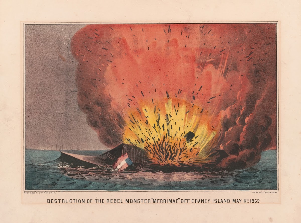 Destruction of the rebel monster Merrimac off Craney Island May 11th 1862 1862