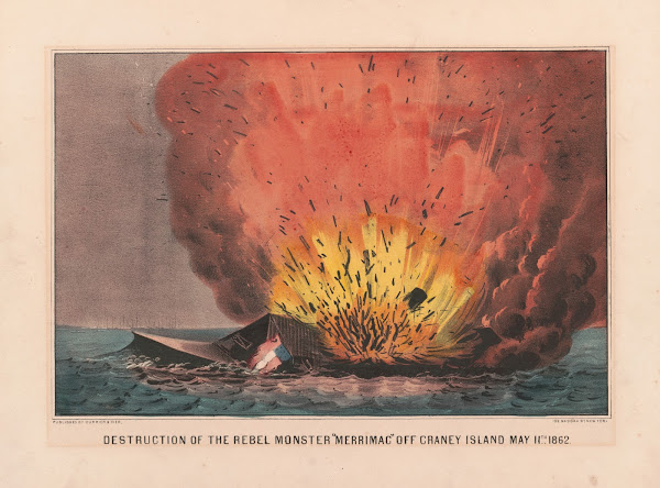 Destruction of the rebel monster Merrimac off Craney Island May 11th 1862 1862