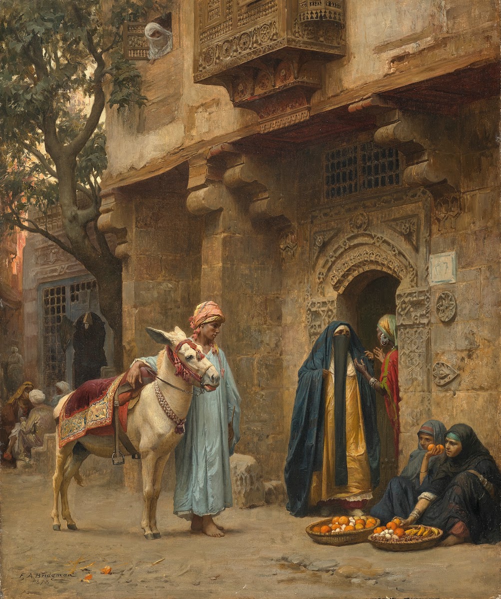 Femmes arabes devant une porte 1878
