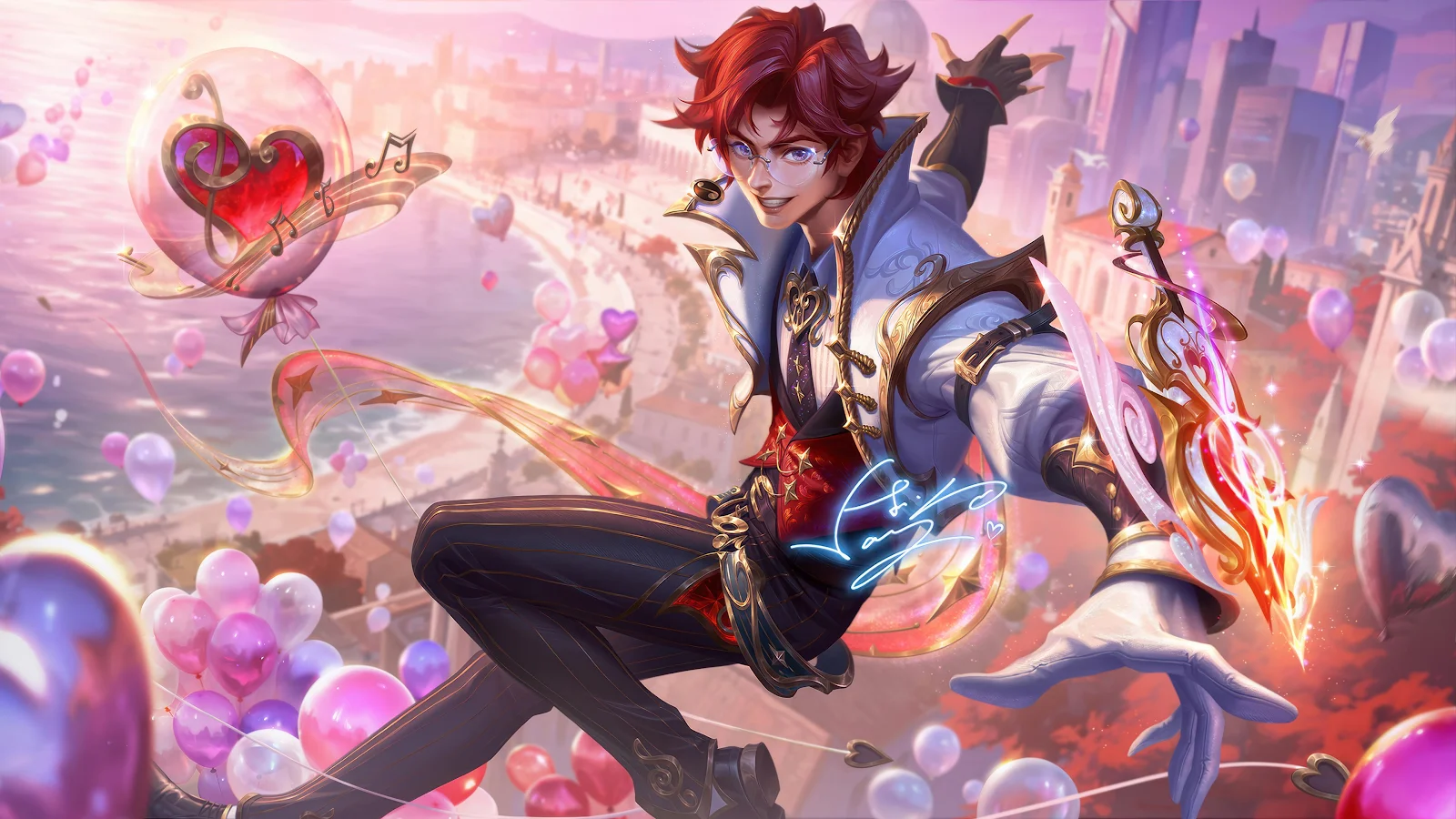 Heartthrob Ezreal Skin Splash Art - Digital Illustration 4K Wallpaper (3840x2160)