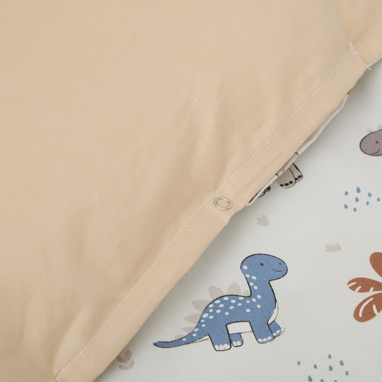Детское сменное постельное белье 4 эл Twins Satin Limited Dino Tropics серый/синий