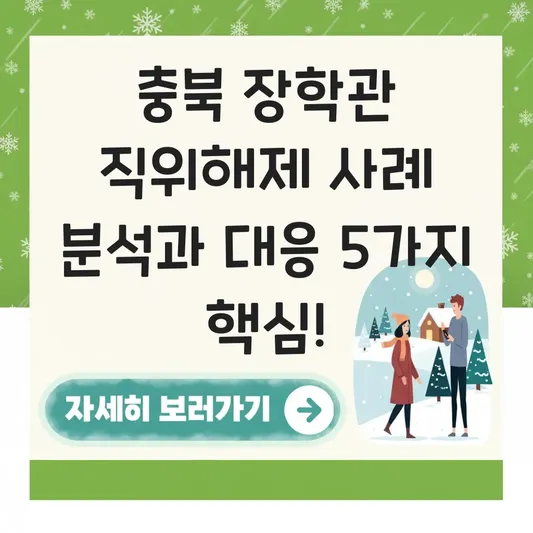 충북 장학관 직위해제 사례 분석과 대응