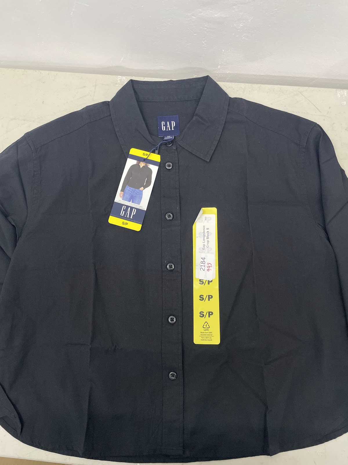 Gap Longsleeve Crop Black S #2184