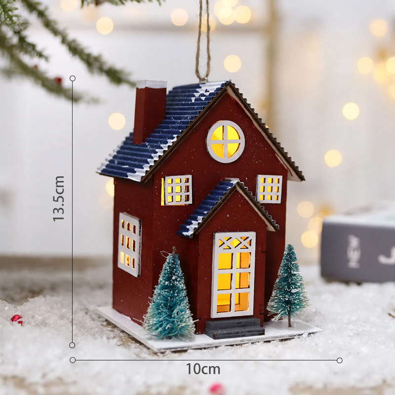 Dekoratives Weihnachts-Holzhaus mit Beleuchtung