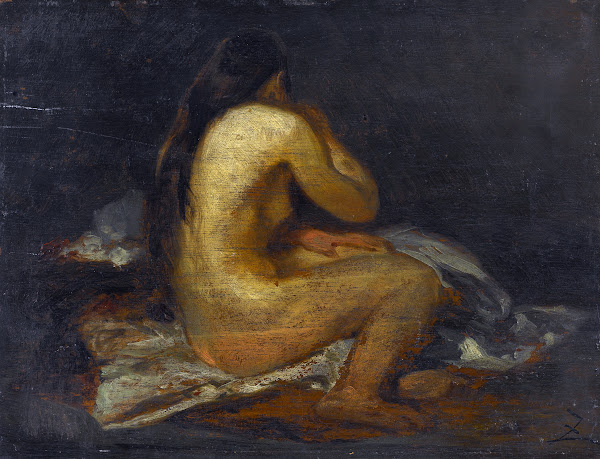 Femme nue assise