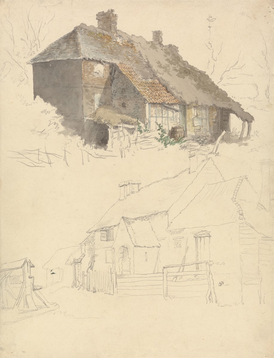 Sketches of Cottages Two Studies on one Sheet