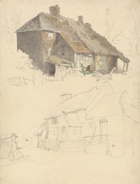 Sketches of Cottages Two Studies on one Sheet
