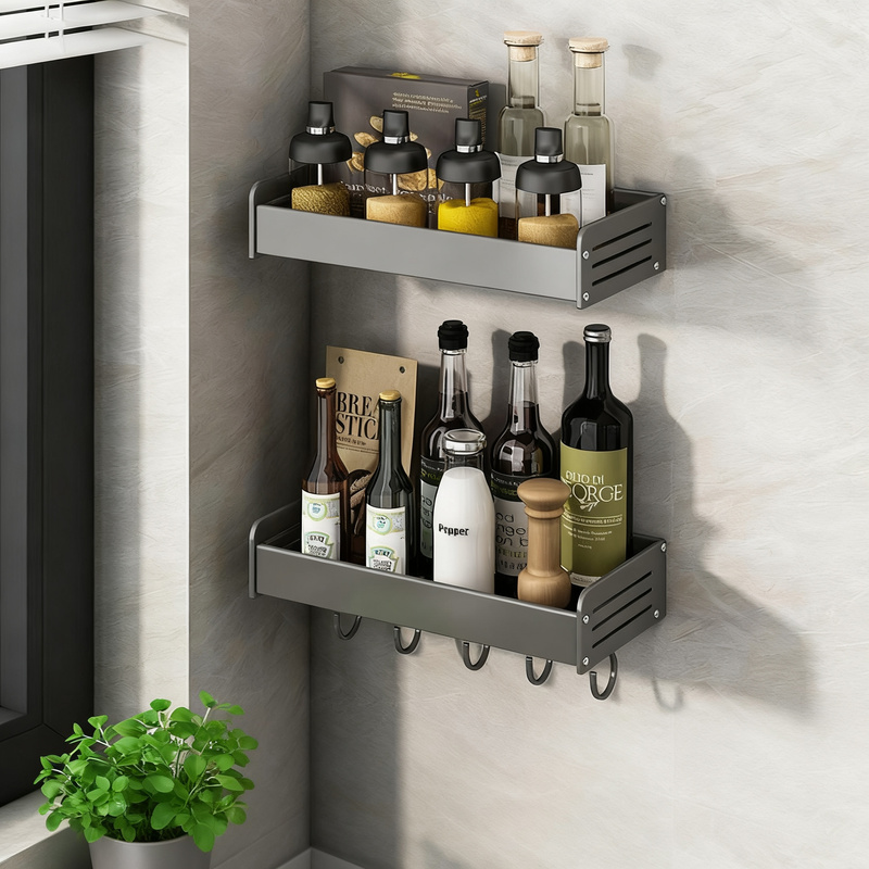 Wall shelf for kitchen, no drilling, various sizes