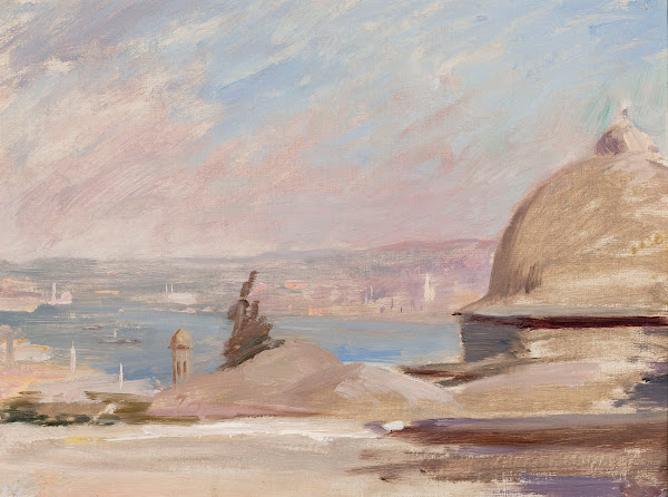 View of the port From the journey to Constantinople 1893