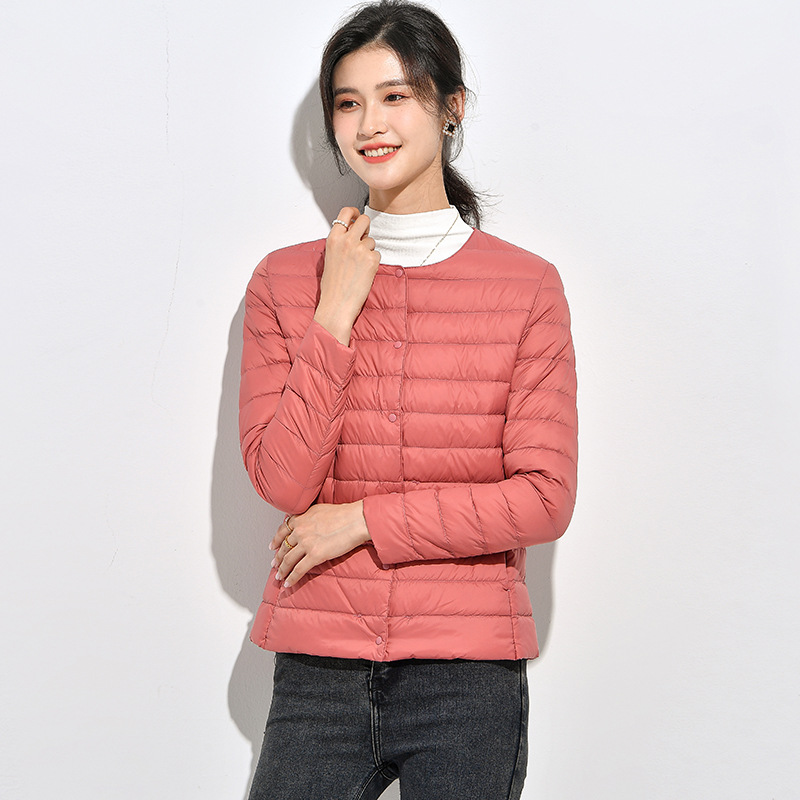 Lightweight ladies' down jacket, short, as an underlayer