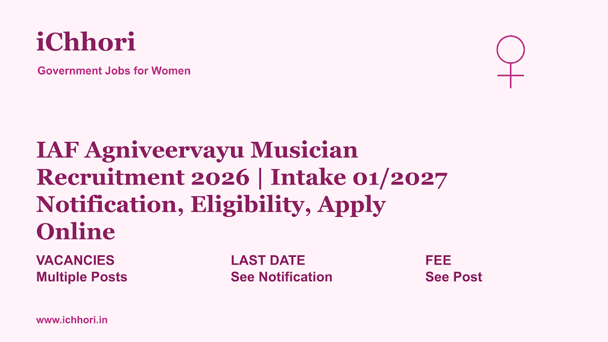 IAF Agniveervayu Musician Recruitment 2026 | Intake 01/2027 Notification, Eligibility, Apply Online - iChhori