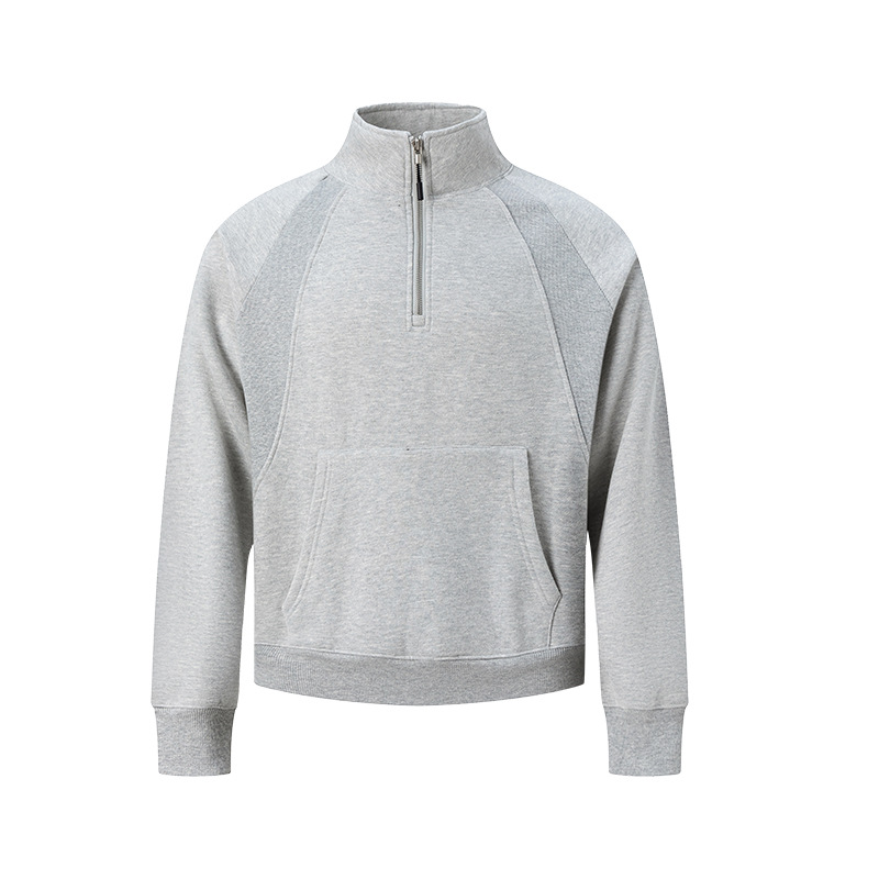 Sweatshirt with stand-up collar and zipper