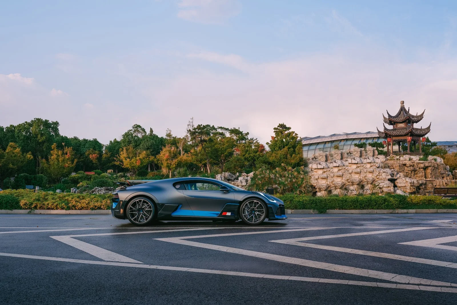 Bugatti Divo In Asian Park - Automotive Photography 4K Wallpaper (4998x3333)
