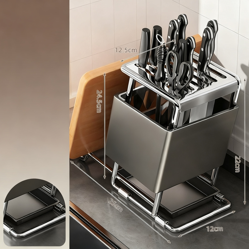 Multifunctional Knife Holder Set Made of Stainless Steel