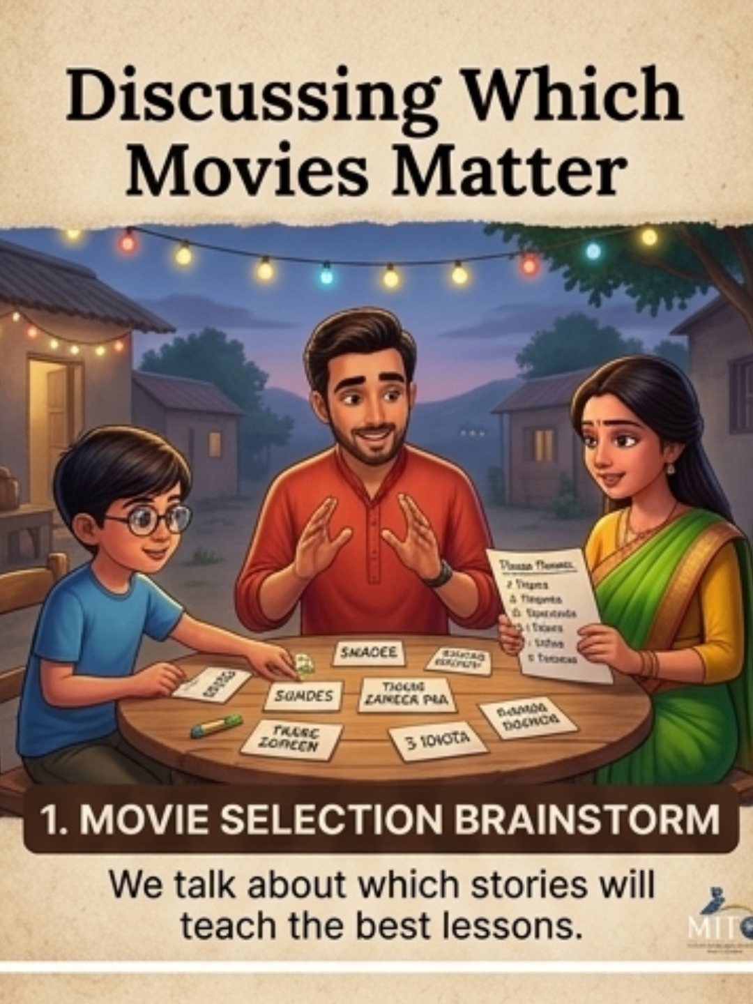 Discussing and choosing message-oriented movies together as a family