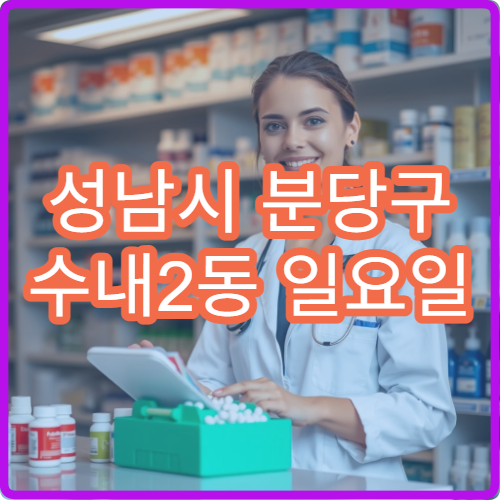 성남시 분당구 수내2동 일요일 약국 일요일 운영 약국 정리