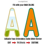 Canva Frames Faux Embroidery Satin Stitch Alphabets photo 4 template 246