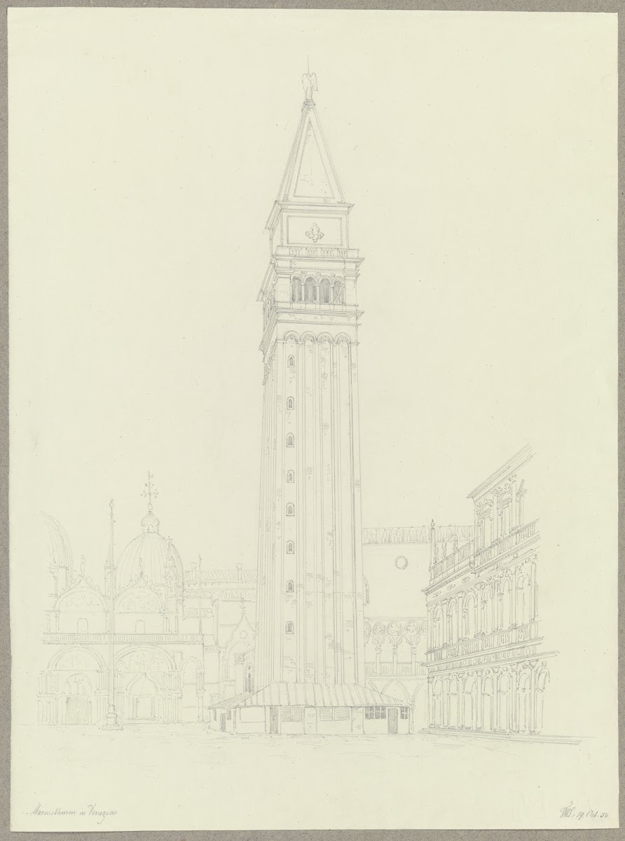 Der Markusturm in Venedig 1850