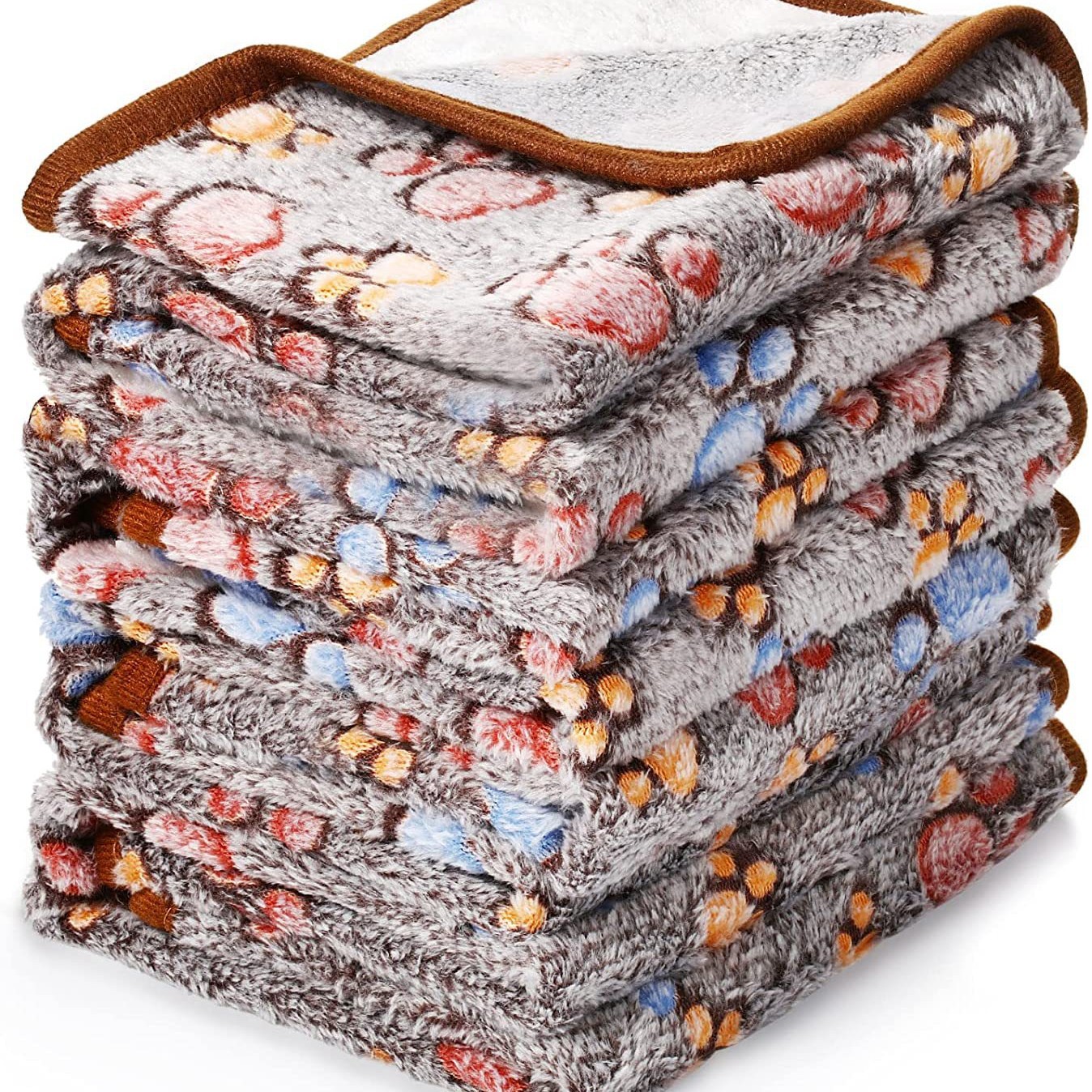 Fleece pet mat, paw and bone pattern