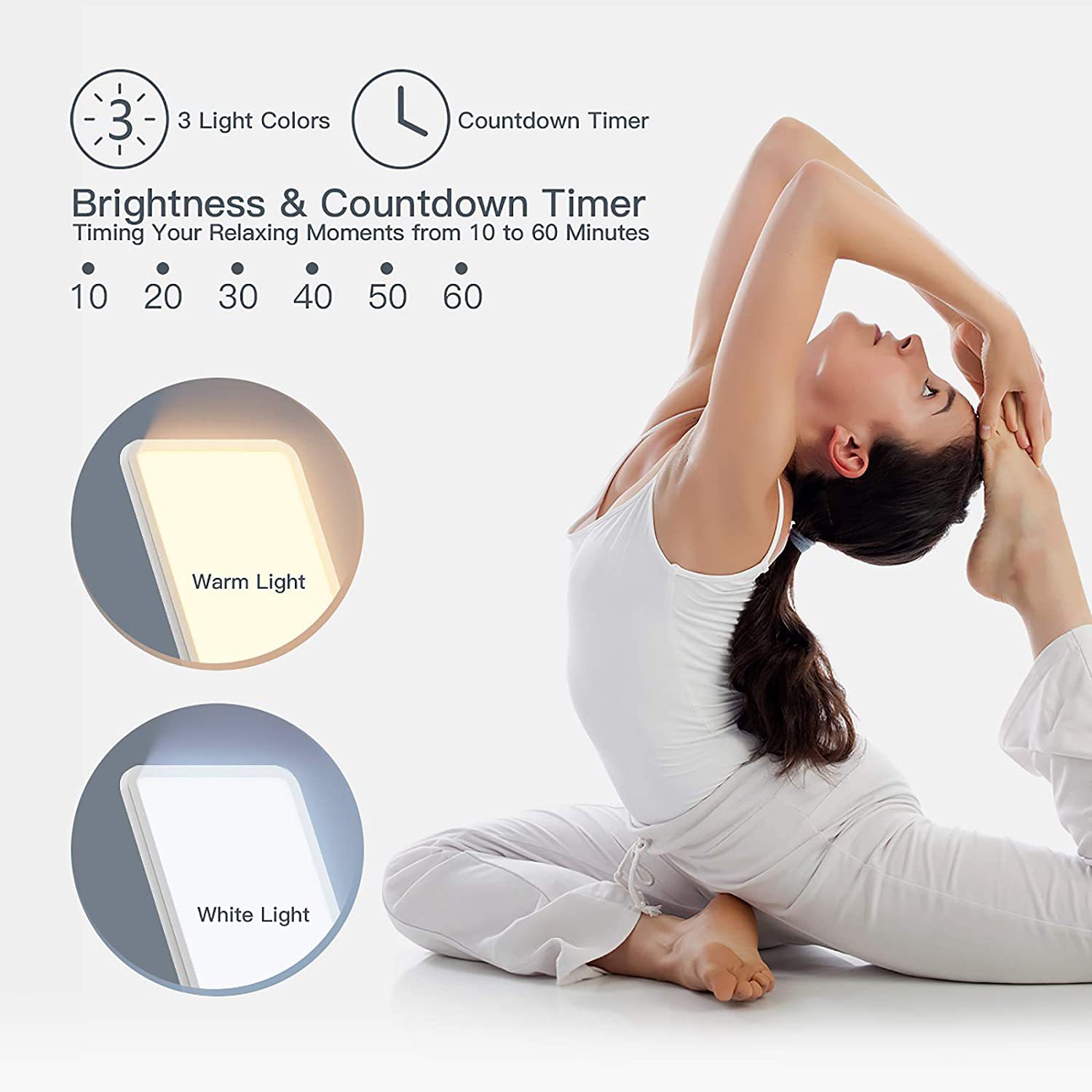 LED Light Therapy Lamp with Timer Function