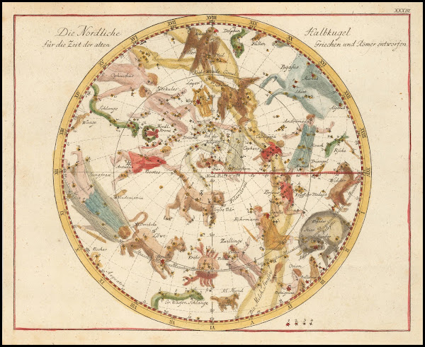 Die Nördliche Halbkugel für die Zeit der alten Griechen und Römer entworfen 1805