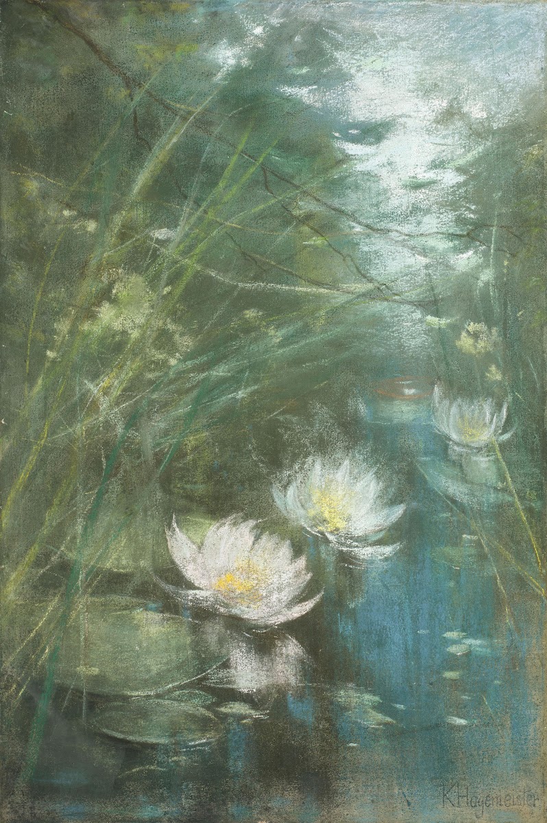 Teichlandschaft mit Seerosen 1910