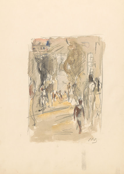 Straat met figuren in Ceylon 1924   1925