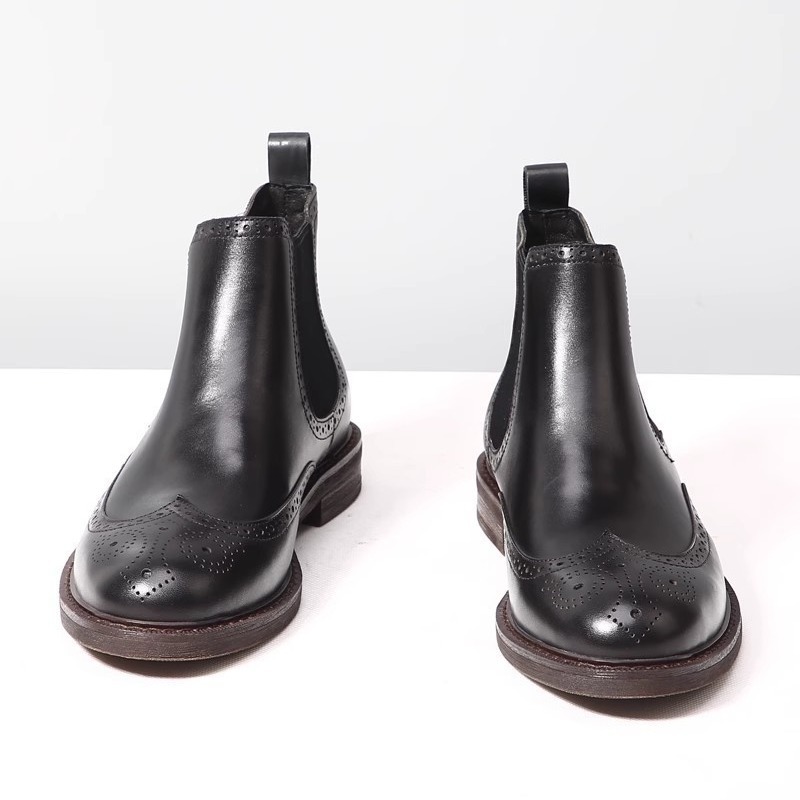 Men's Chelsea Boots made of Real Leather with Platform