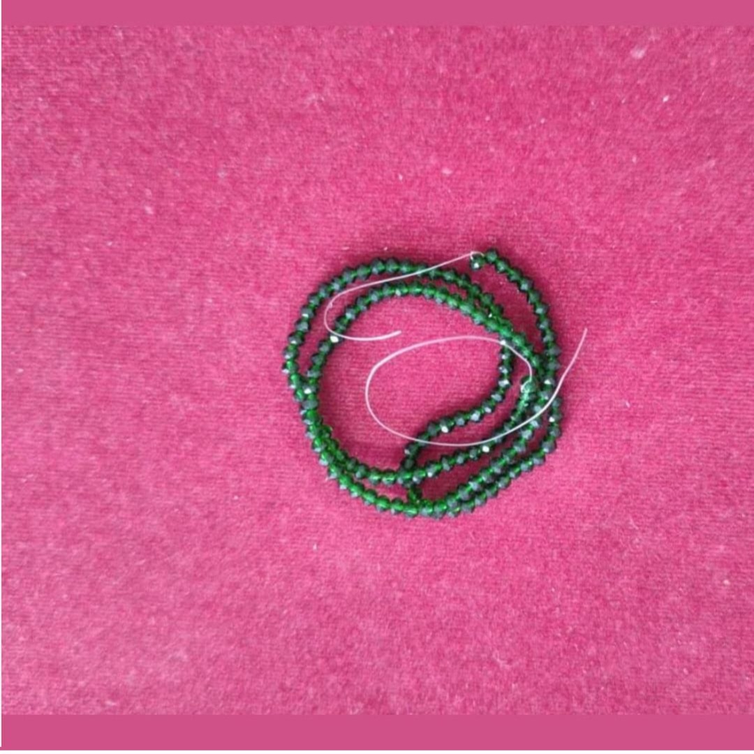 2 mm green glass crystal-1 line