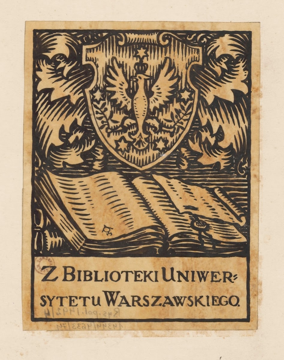 Design for aBookplate of the University of Warsaw Library 1916