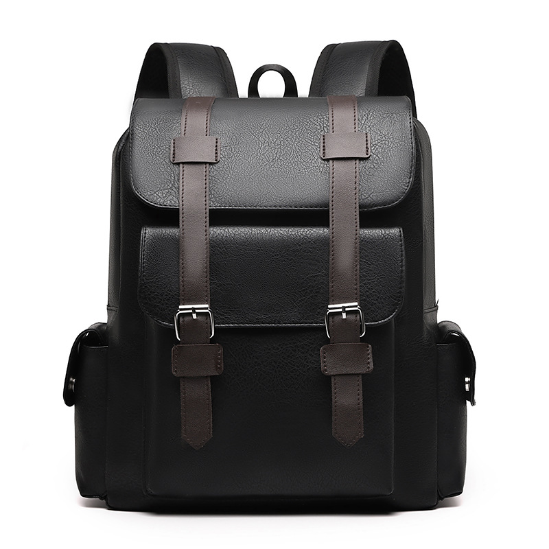 PU leather backpack, 20–35 L, vintage style