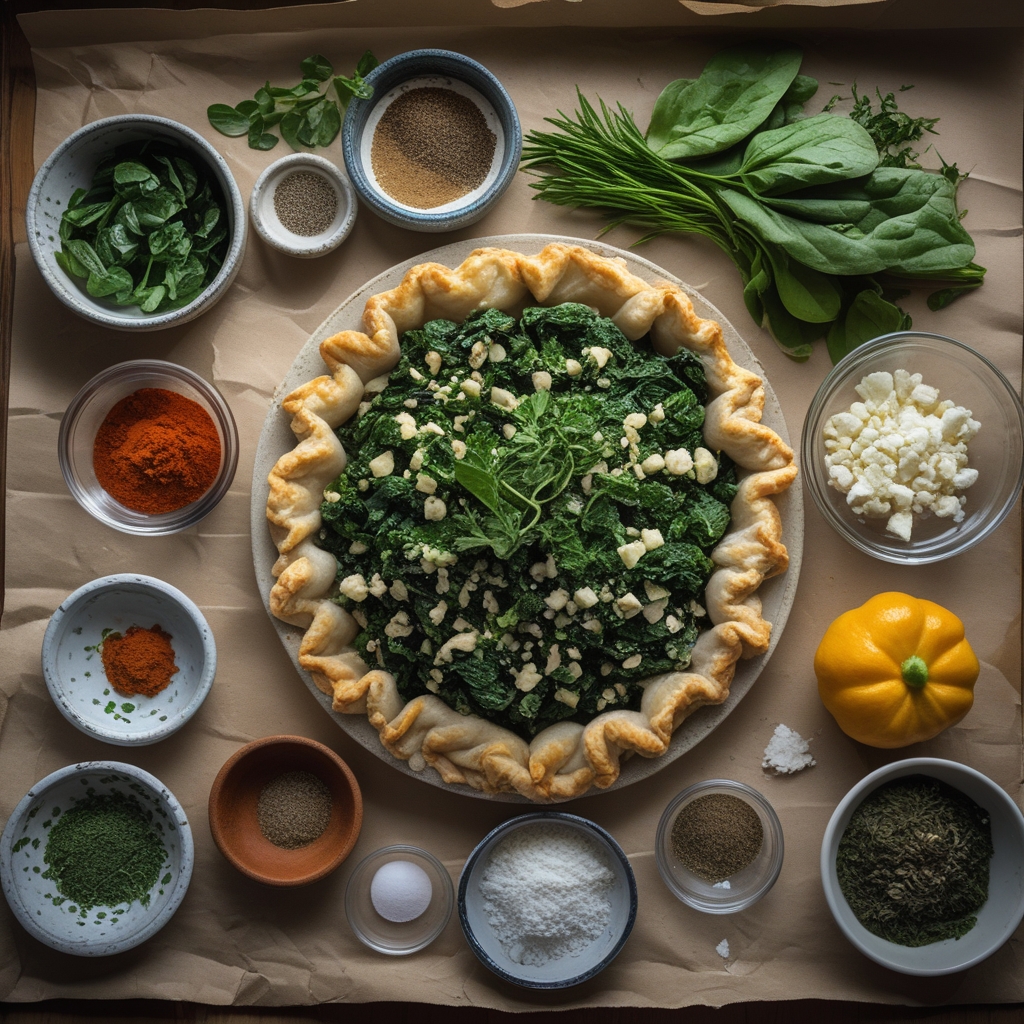 Ingredients for Spinach and Feta Puff Pastry Pie - Easy Homemade Comfort Food