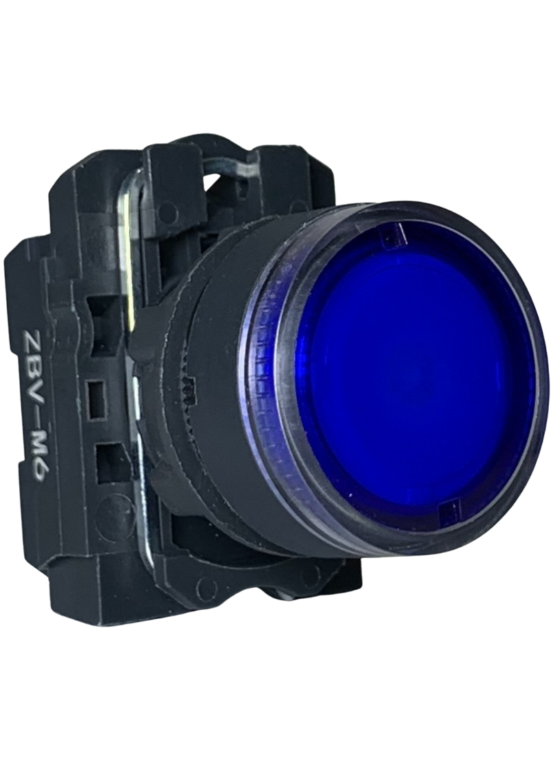 Illuminated Push Button 24VAC Protected LEDs Blue 1N/O