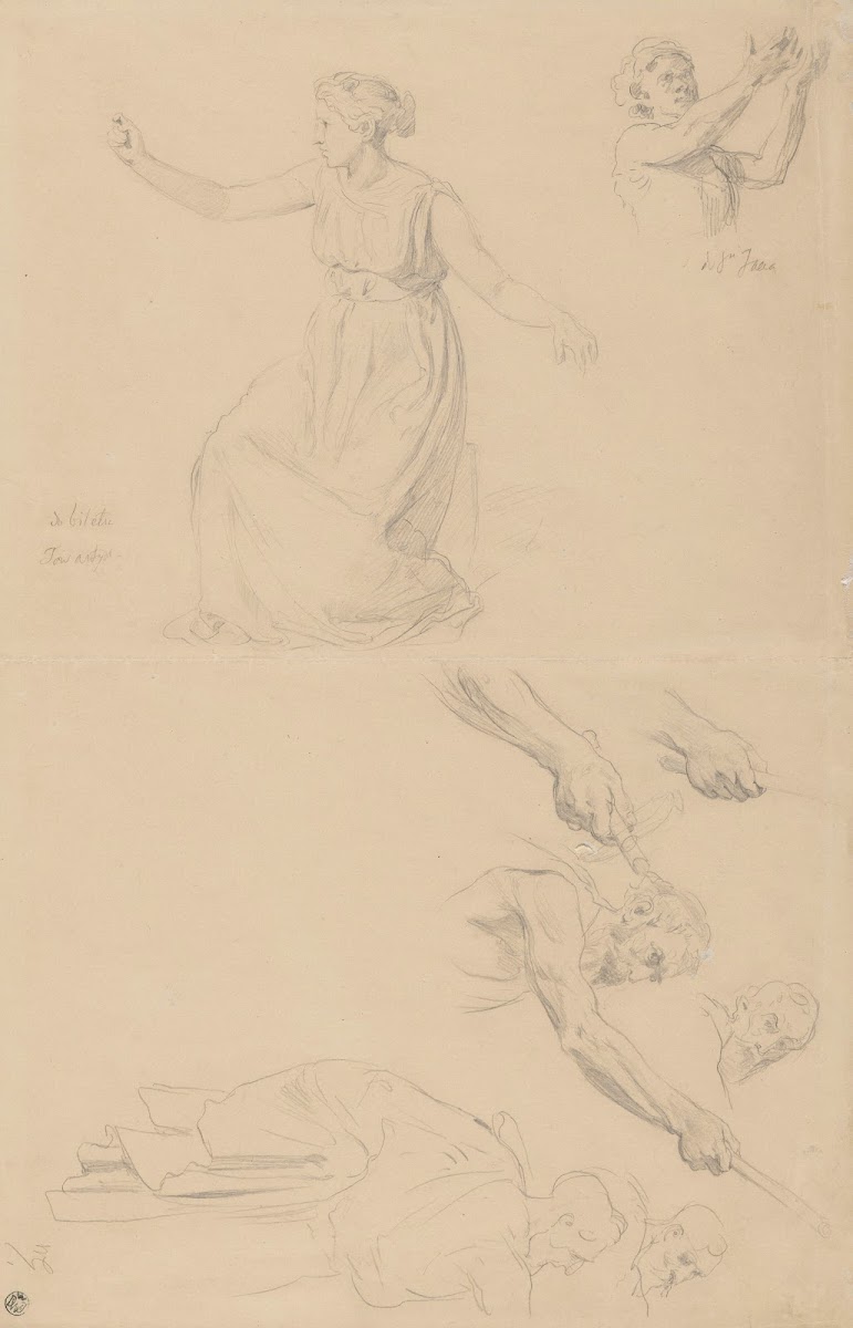 Studies of a Male Figure for the Painting St John the Baptist Refusing to Baptis