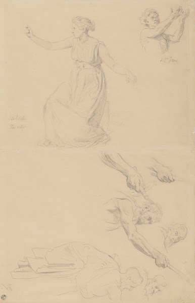 Studies of a Male Figure for the Painting St John the Baptist Refusing to Baptis