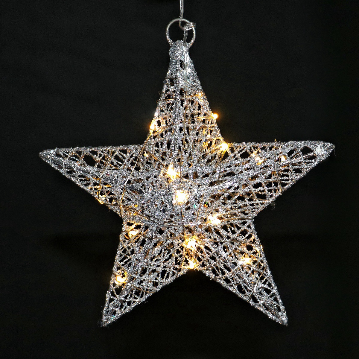 Beleuchteter Weihnachtsbaum-Stern aus Eisen