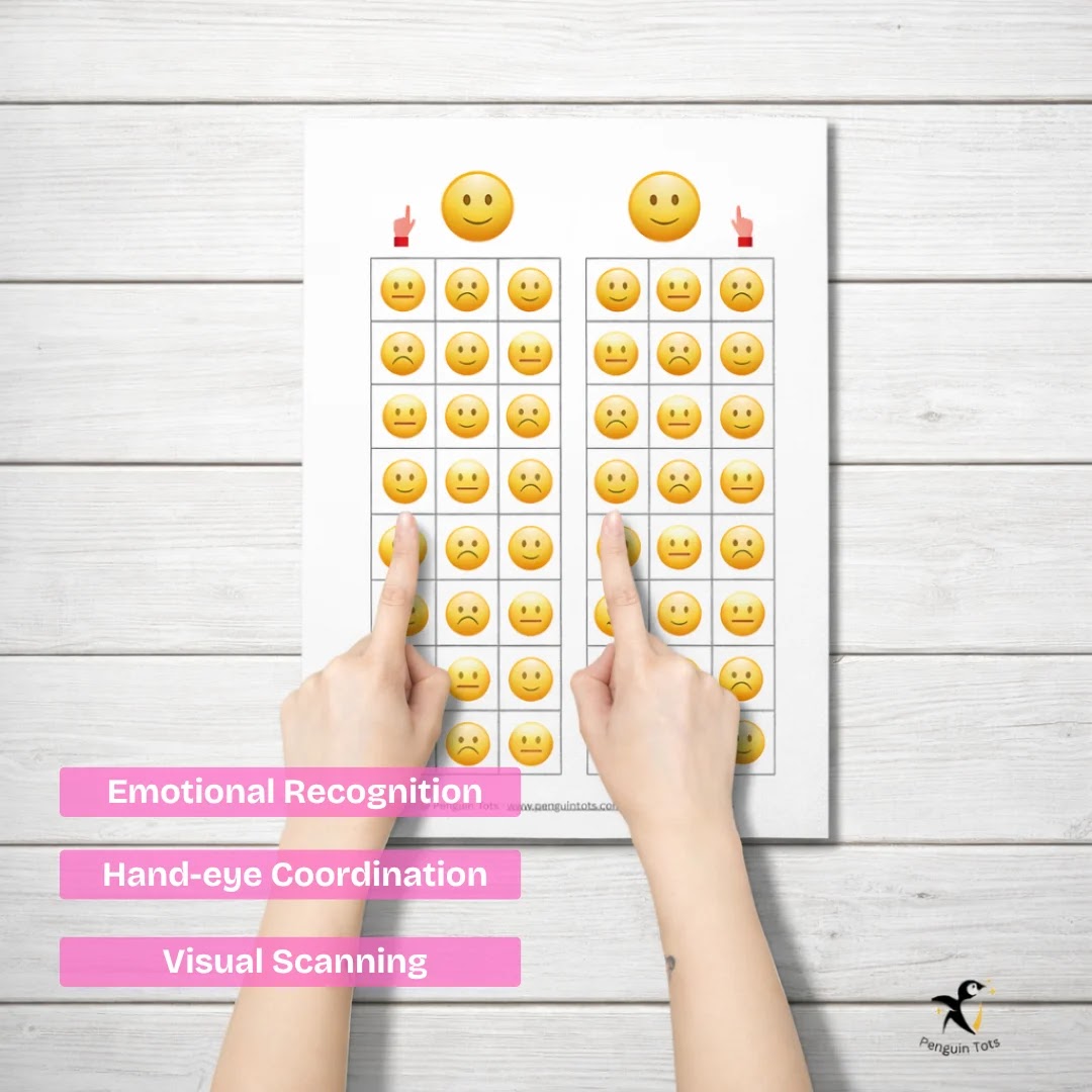 Emoji Emotion Matching Activity | Emotional Recognition, Bilateral Coordination & Visual Tracking