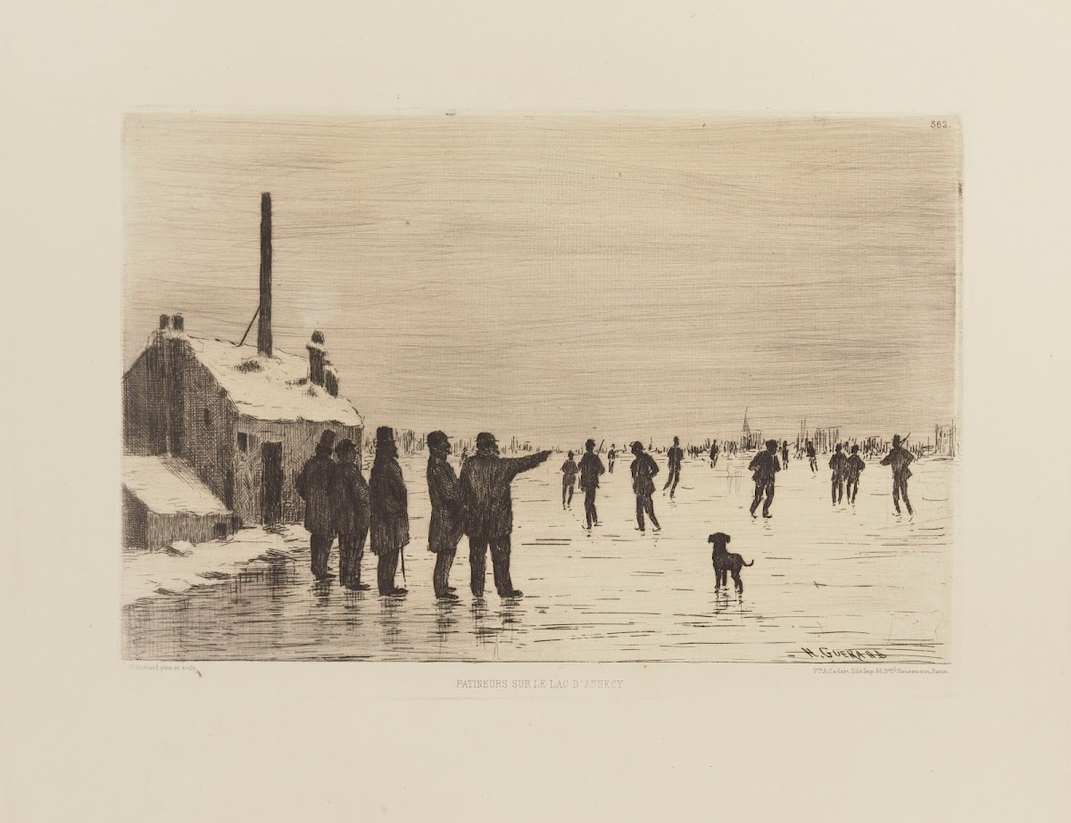 Patineurs sur le lac dAnnecy 1876