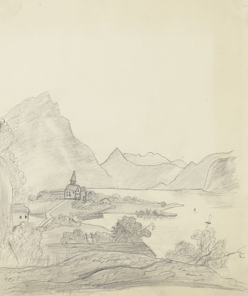 Mountainous landscape with lake 1840