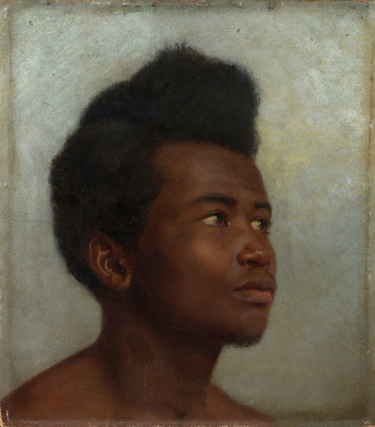 Head study of a young black man 1880