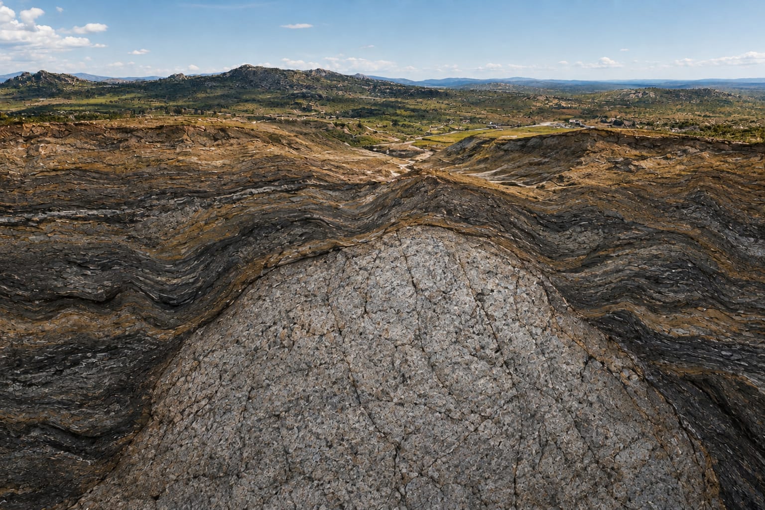 Etapa 2 de la evolución del paisaje granítico