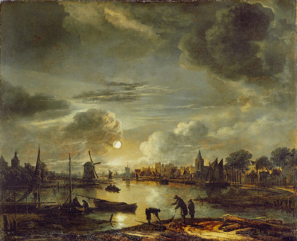 Canal Scene by Moonlight c 1645   c 1650