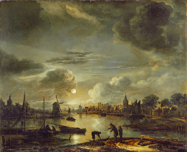 Canal Scene by Moonlight c 1645   c 1650
