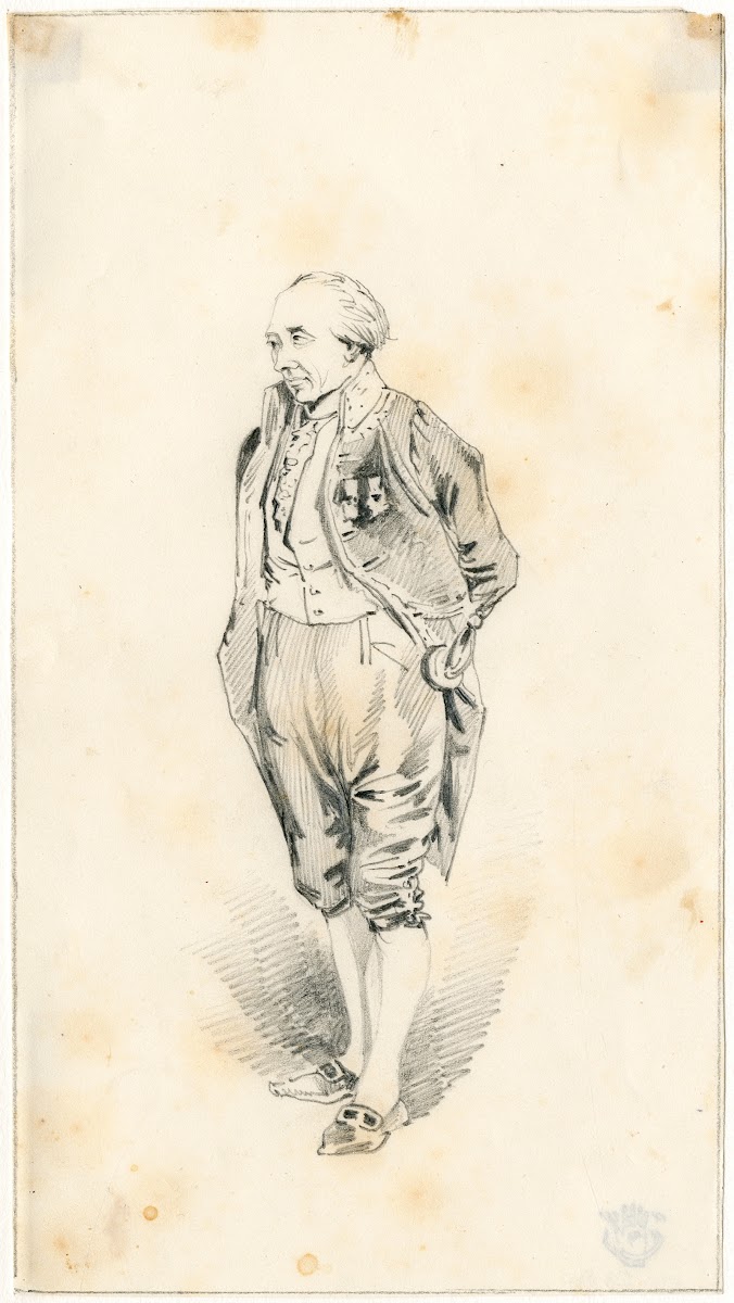 Staande man in Frans kostuum Van Lennep