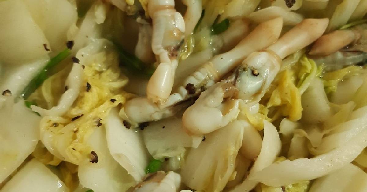 Ốc móng tay xào cải thảo